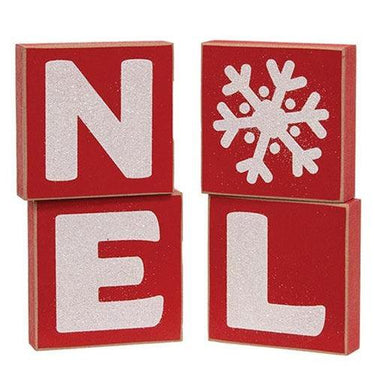 4 Set Sparkle NOEL Word Blocks - The Fox Decor